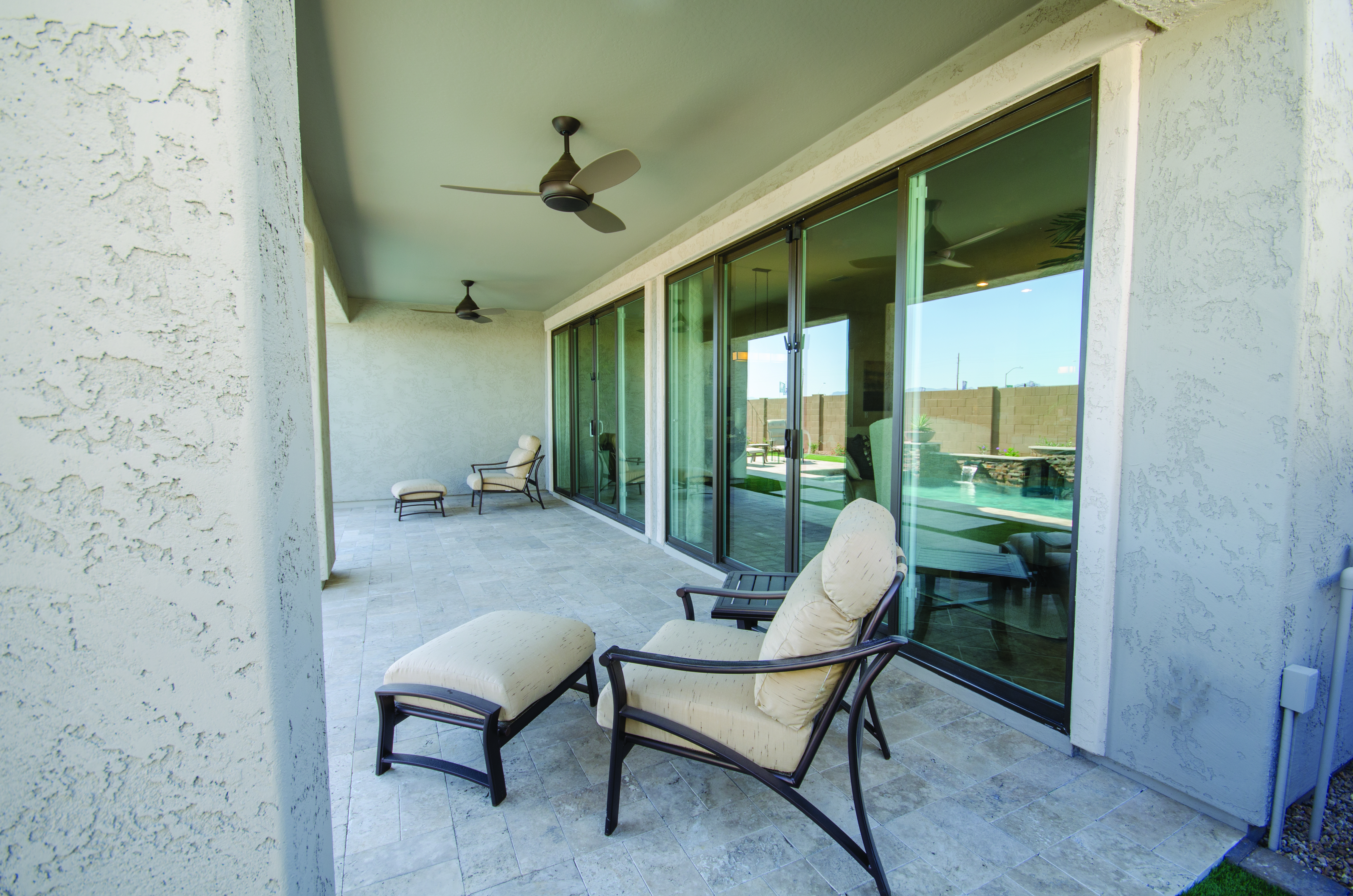 Multi-slide patio door exterior