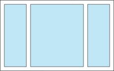 Configuration Options - 3-Lite End Vent Slider (1/4 - 1/2 - 1/4)