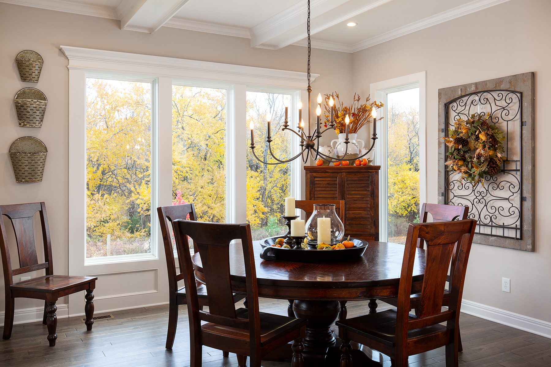 White new construction windows in a kitchen area