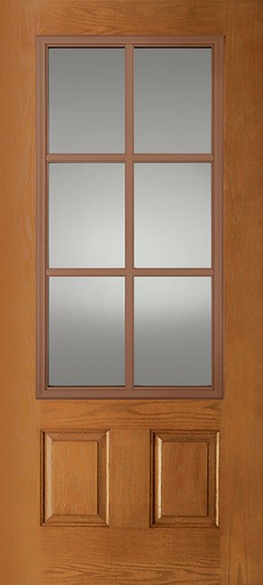 Doors with Glass and Grids - 2 Panel 3/4 Lite 6L