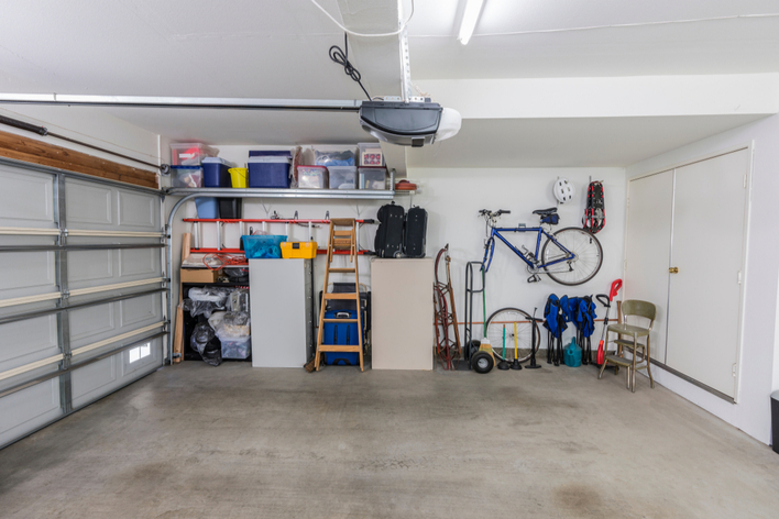 Inside of a clean and organized garage