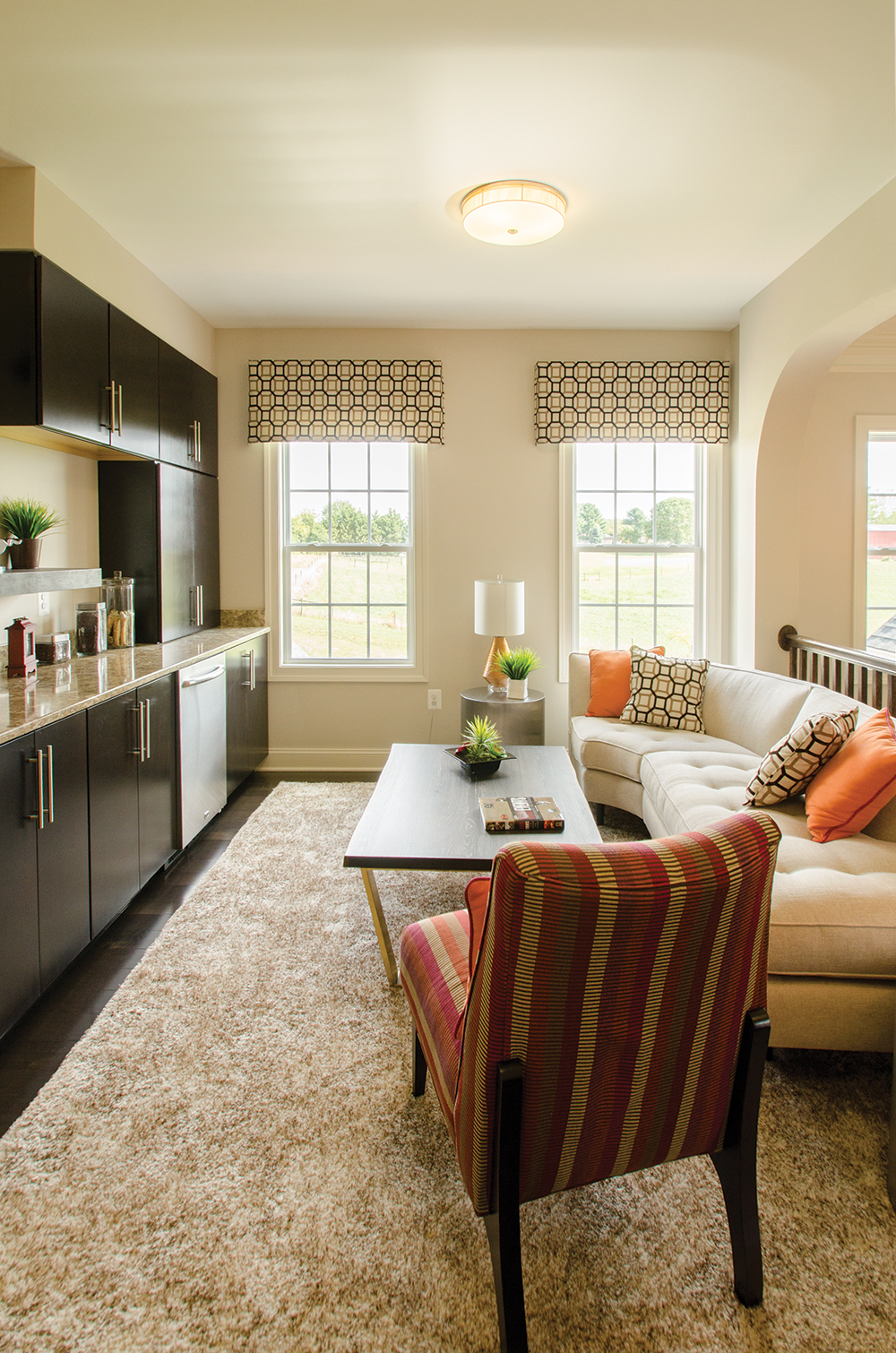 White new construction windows in a kitchen area
