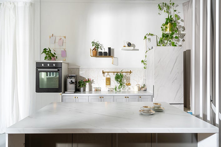 Neutral Kitchen with Plants