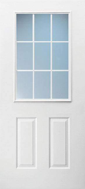 Doors with Glass and Grids - 2 Panel 1/2 Lite 9L