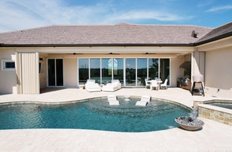 Window World 8500 Aluminum Multi-Track Patio Door in a living room