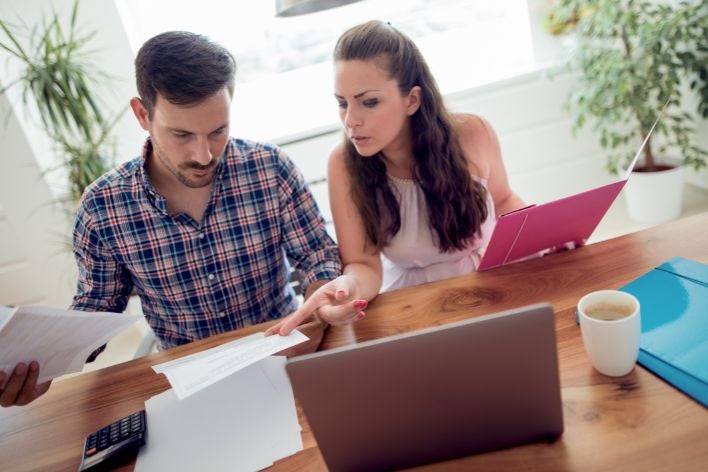 Couple Doing Paperwork