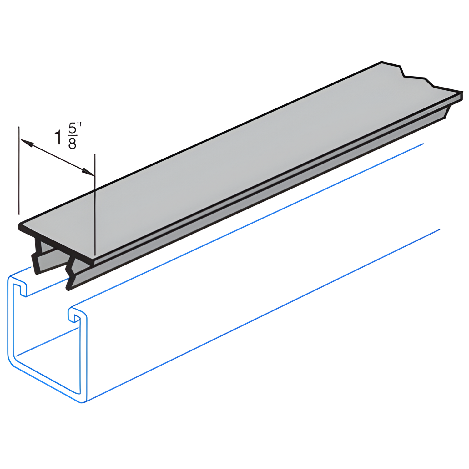 1-5/8 X 1-5/8 X 10' Steel Raceway Closure Strip for All 1-5/8