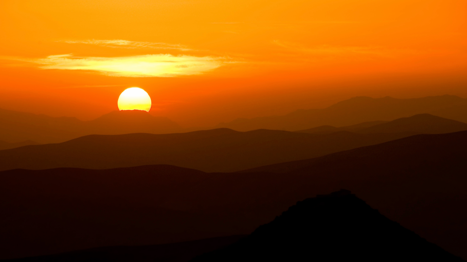 Sunset over mountains