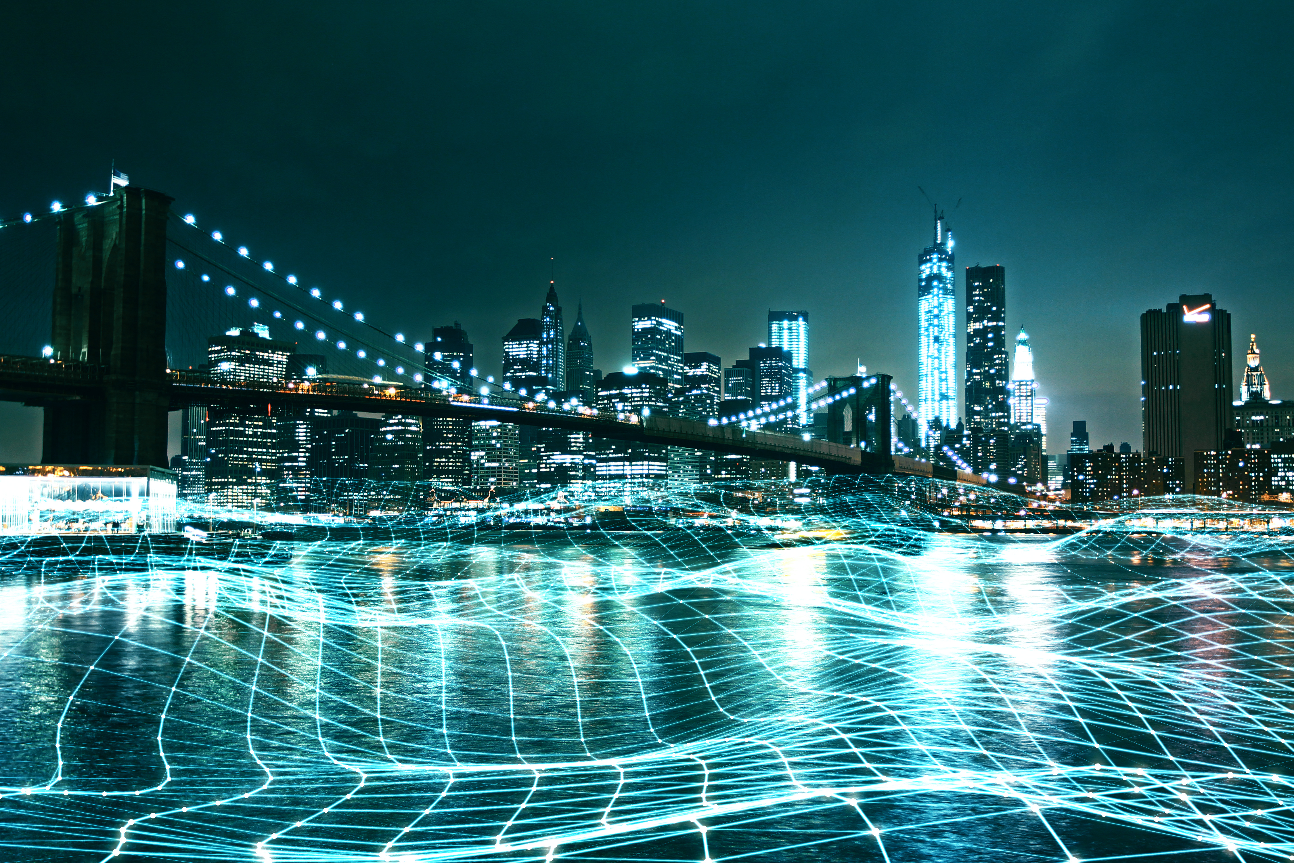 City Backdrop With Grid