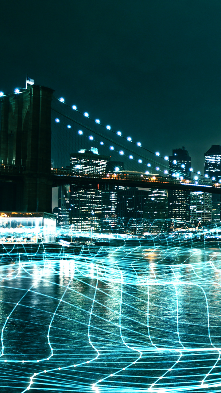 City Backdrop With Grid