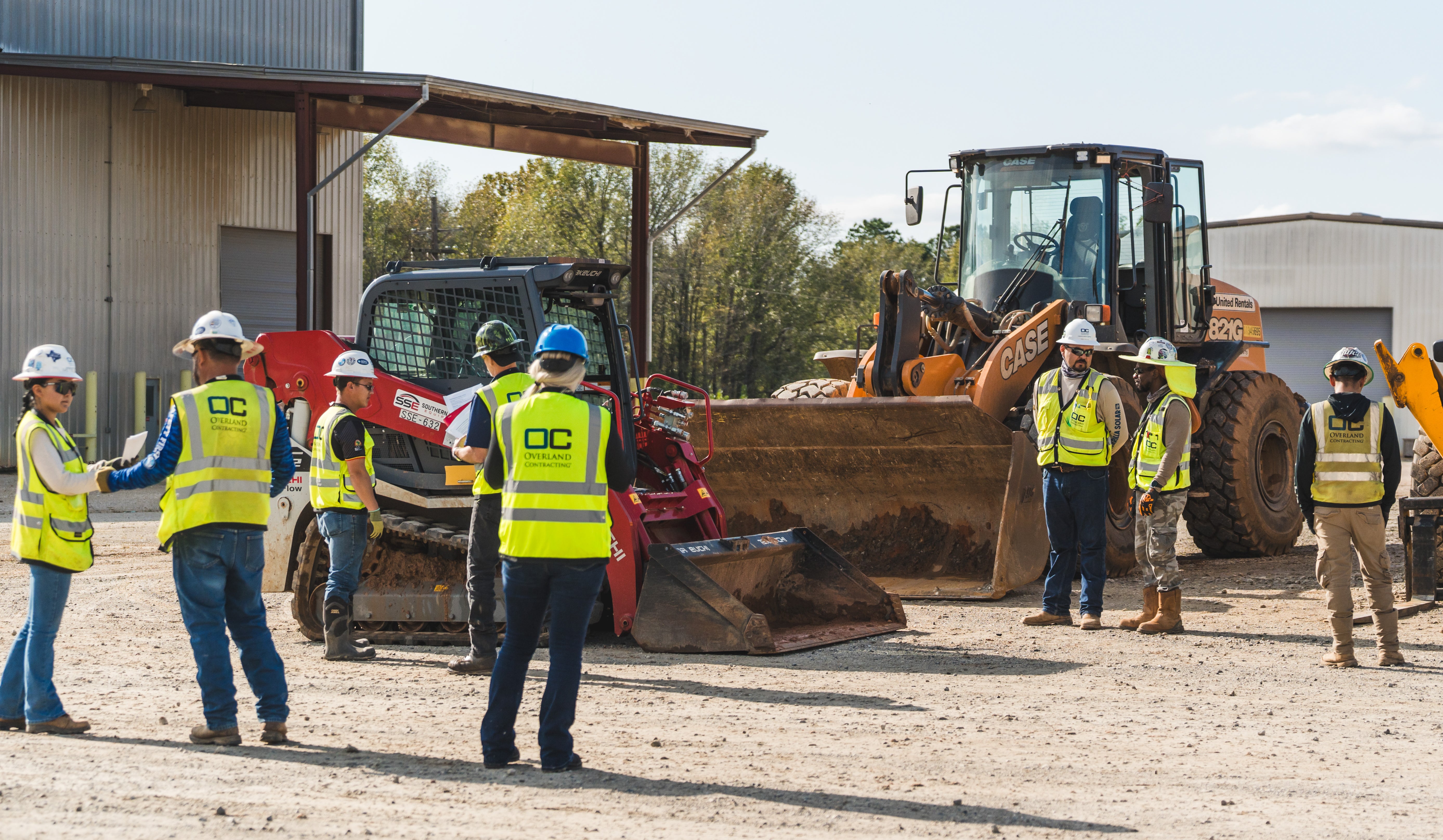 Skilled craftsperson using AI-powered wearable technology on a renewable energy construction site