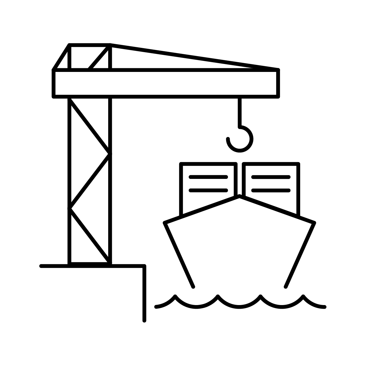 Icon of a shipping port