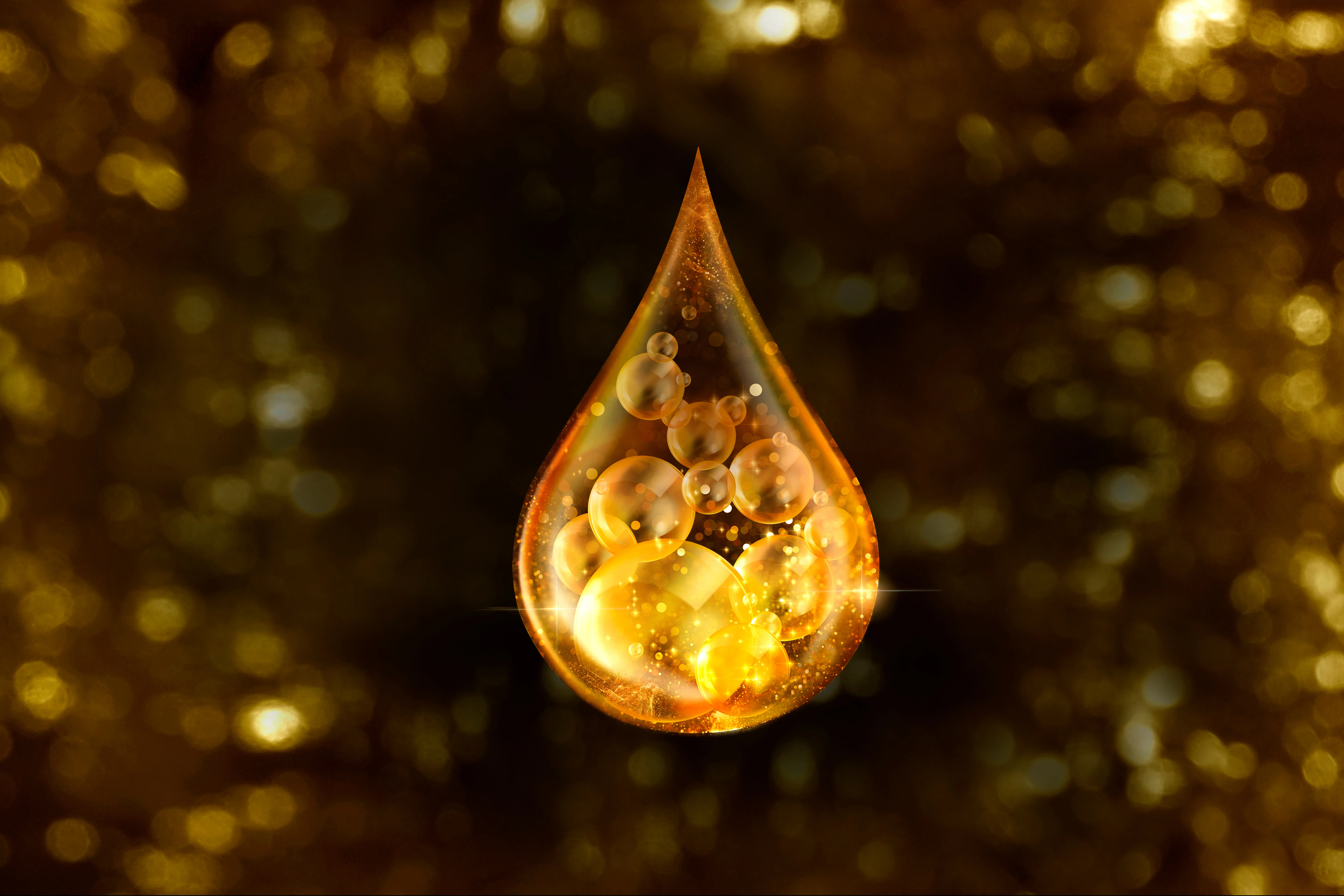 Gold water droplet