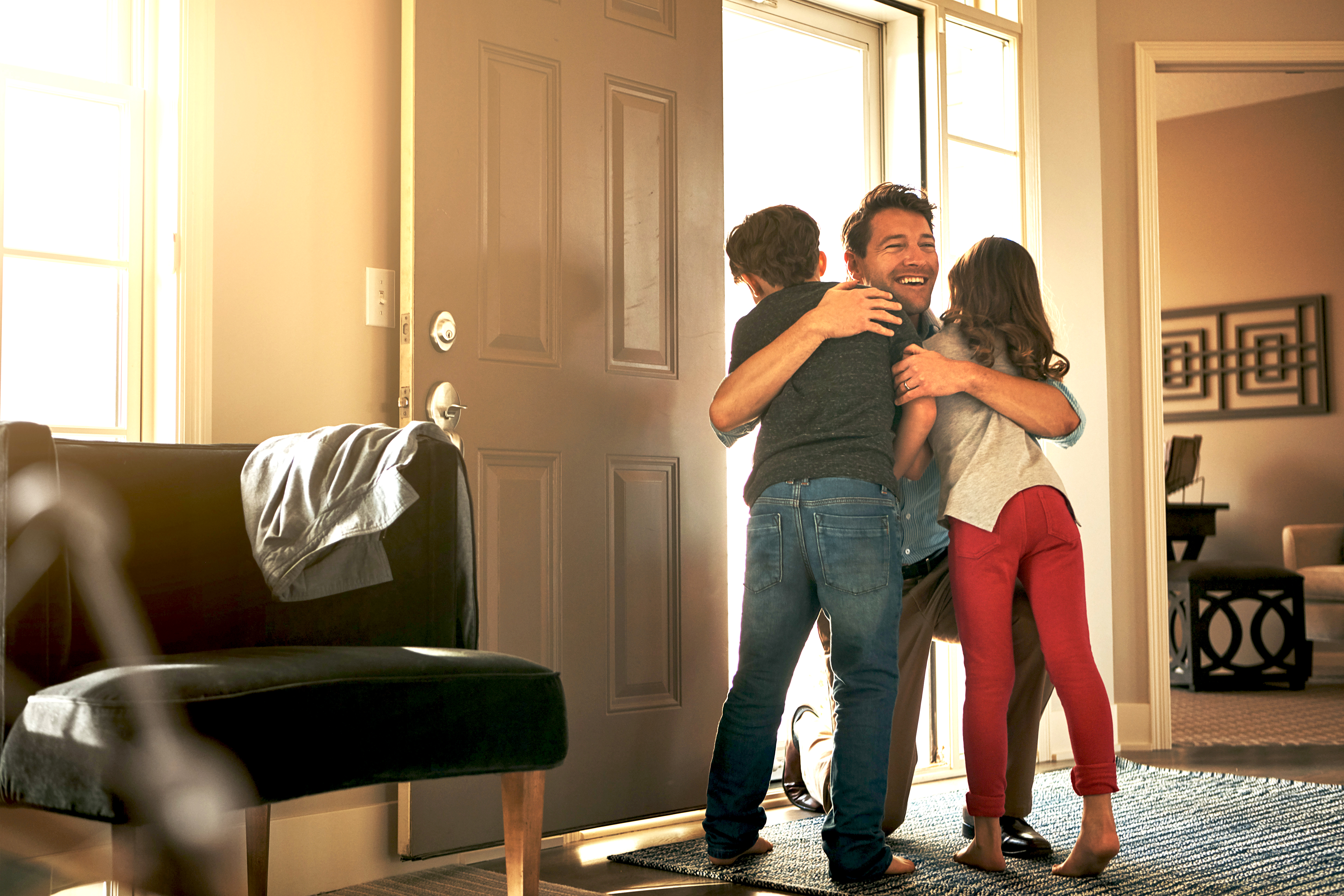 BV employee with kids focused on safety and health