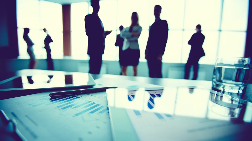 Silhouette with Corporate Infographic