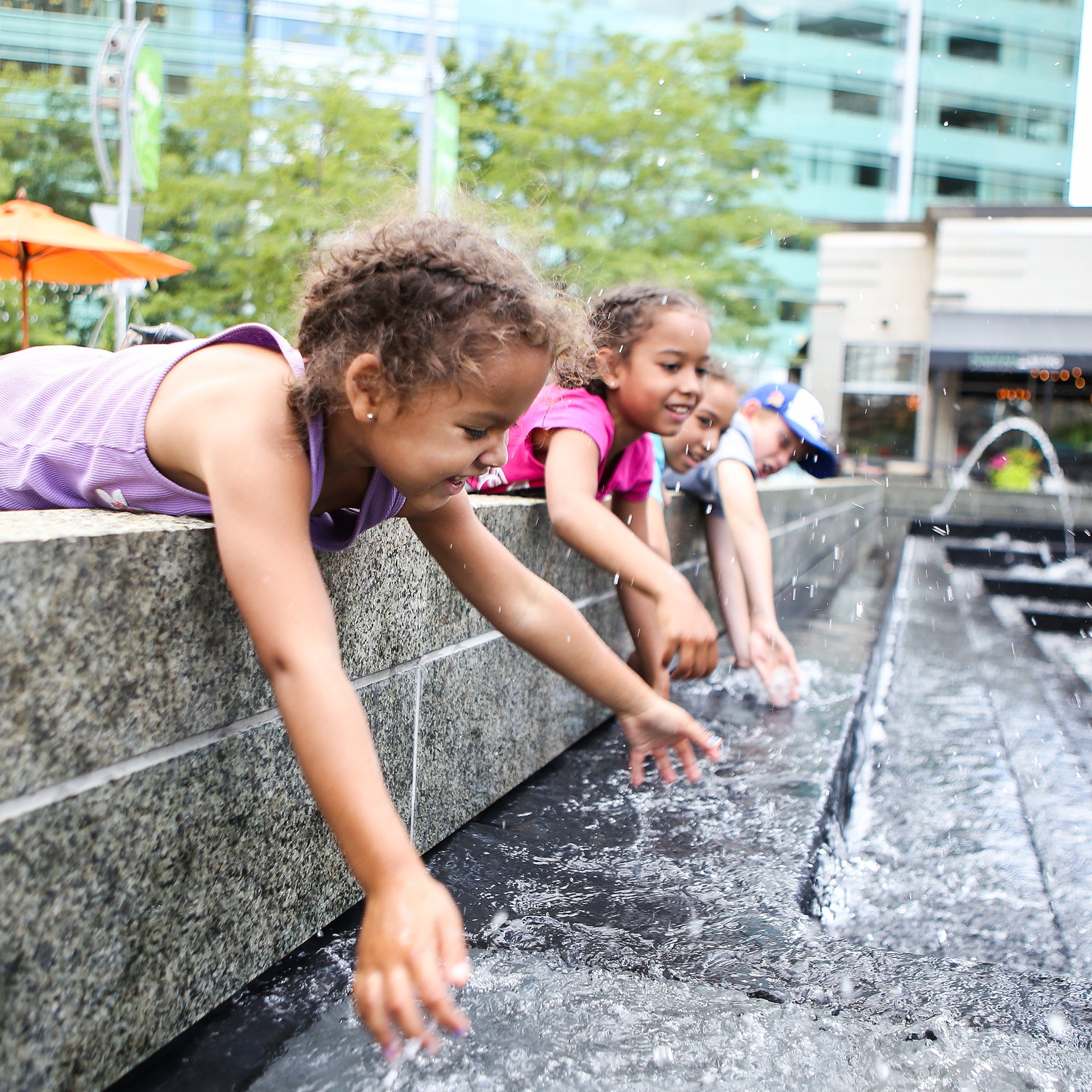 Kids playing in water