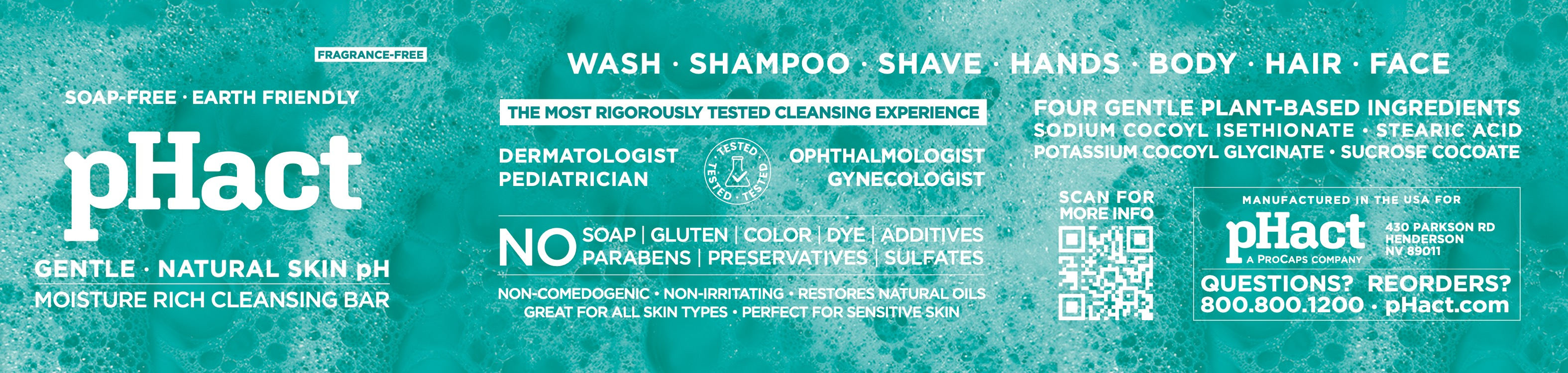 pHact™ Moisture-Rich, Soap-Free Cleansing Bar, Small Travel Size