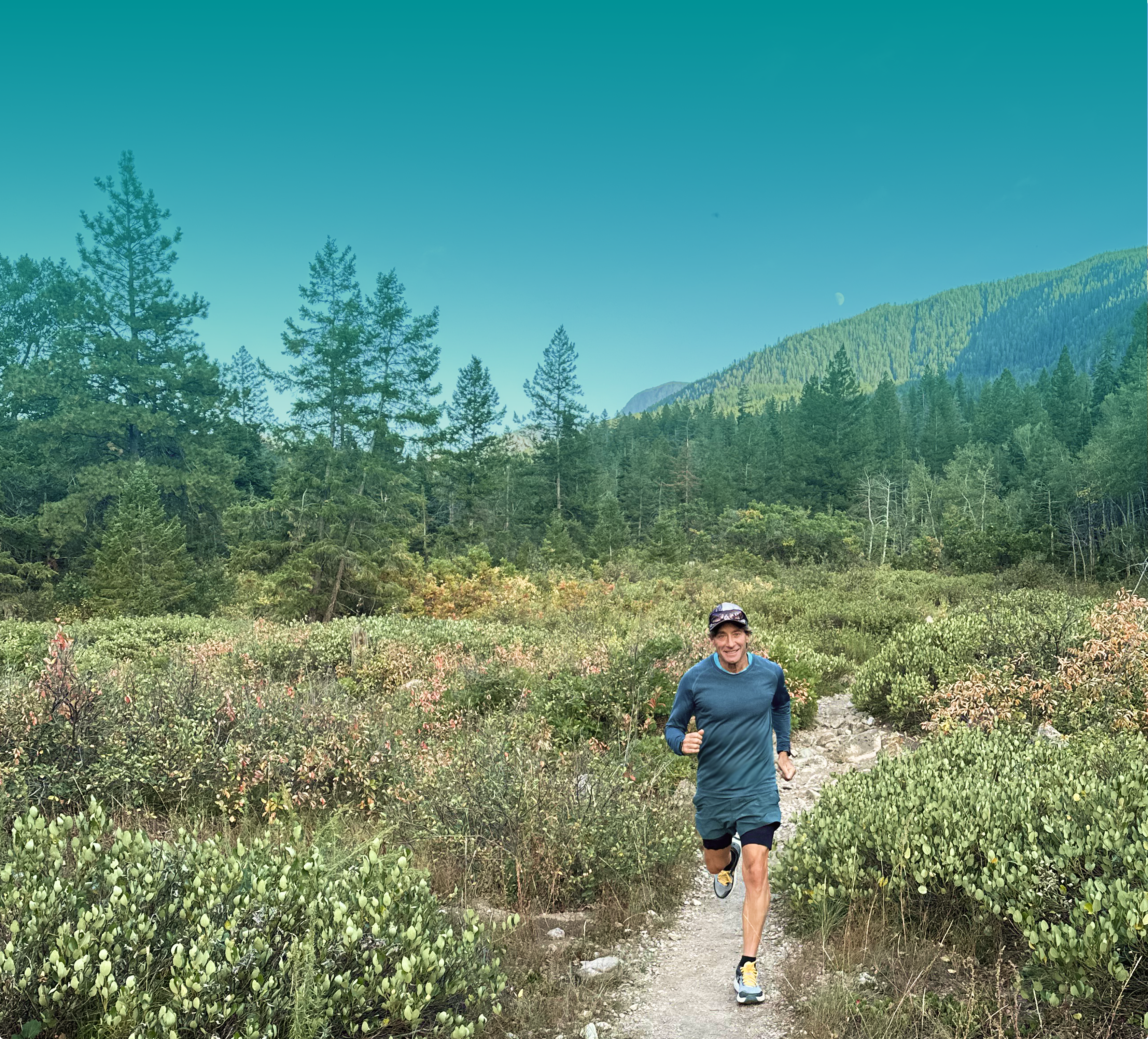 Andrew Lessman running in nature