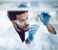 Man working with Chemicals