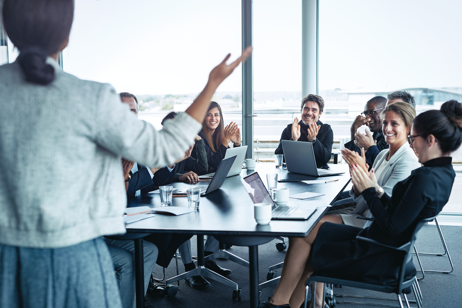 People sitting in an office on a table