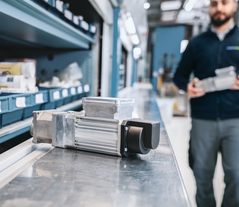 Recambios almacenados en el centro de recambios de Kardex