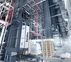 Trasloelevatori per uno stoccaggio a doppia profondità in magazzini automatizzati ad alta scaffalatura