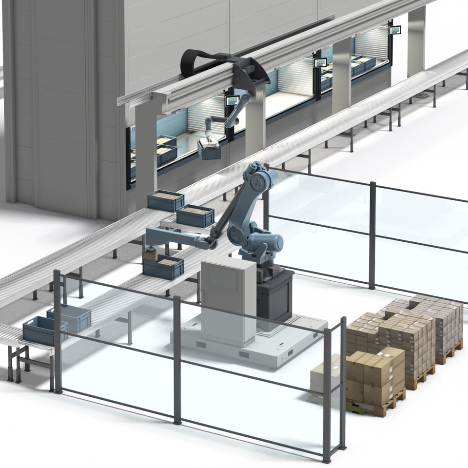 Pick and place robots with Kardex Shuttle