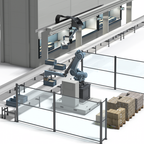 Pick and Place Roboter am Kardex Shuttle