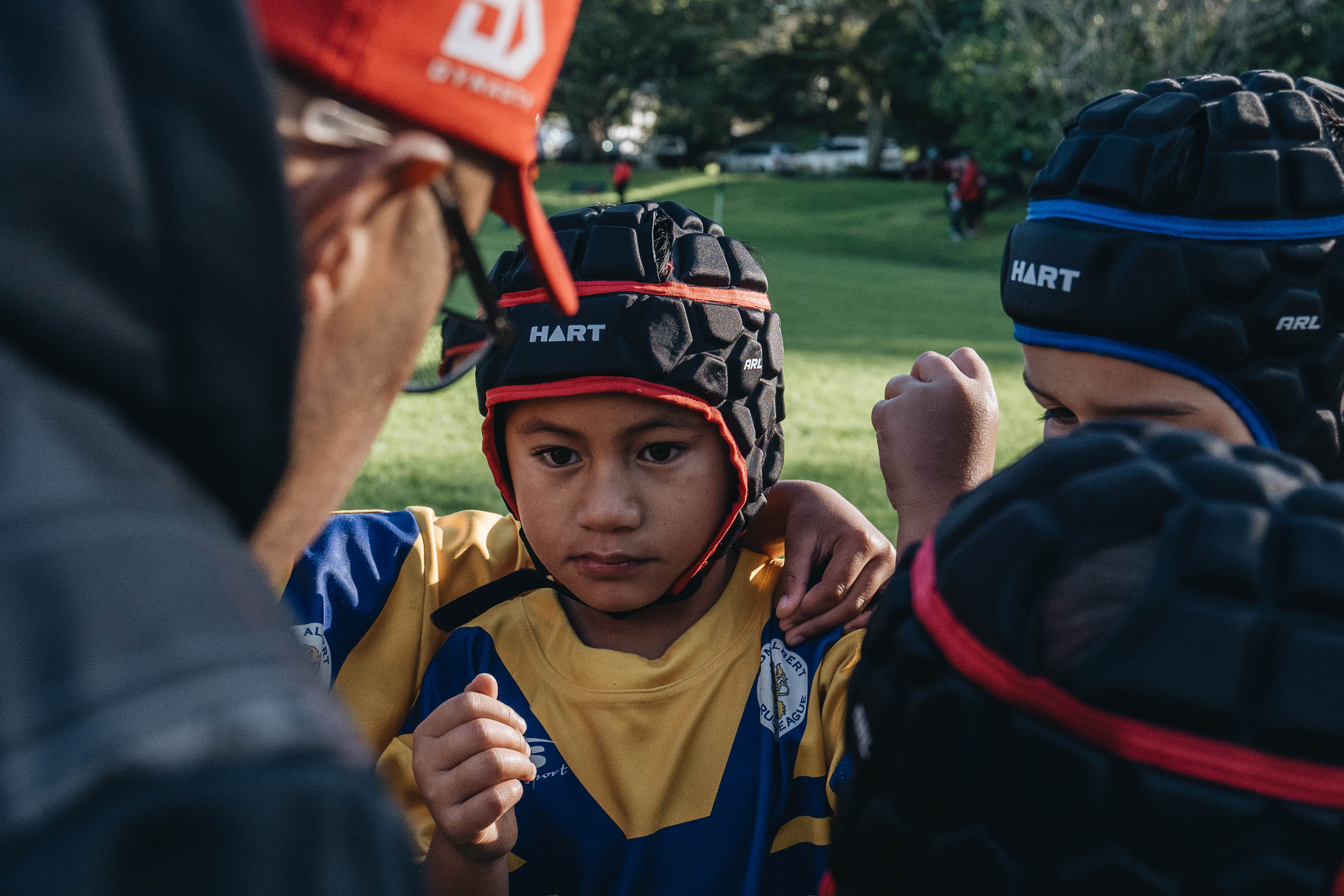 indigenous kid wearing HART sports equipment