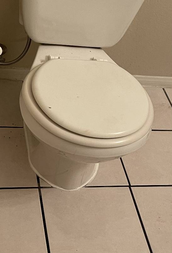 Residential toilet potentially needing repair or replacement