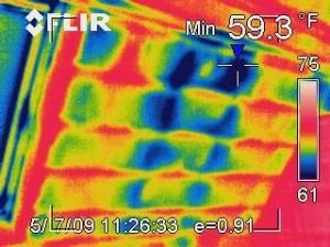 A thermographic image of a poorly insulated Milwaukee home, highlighting heat loss