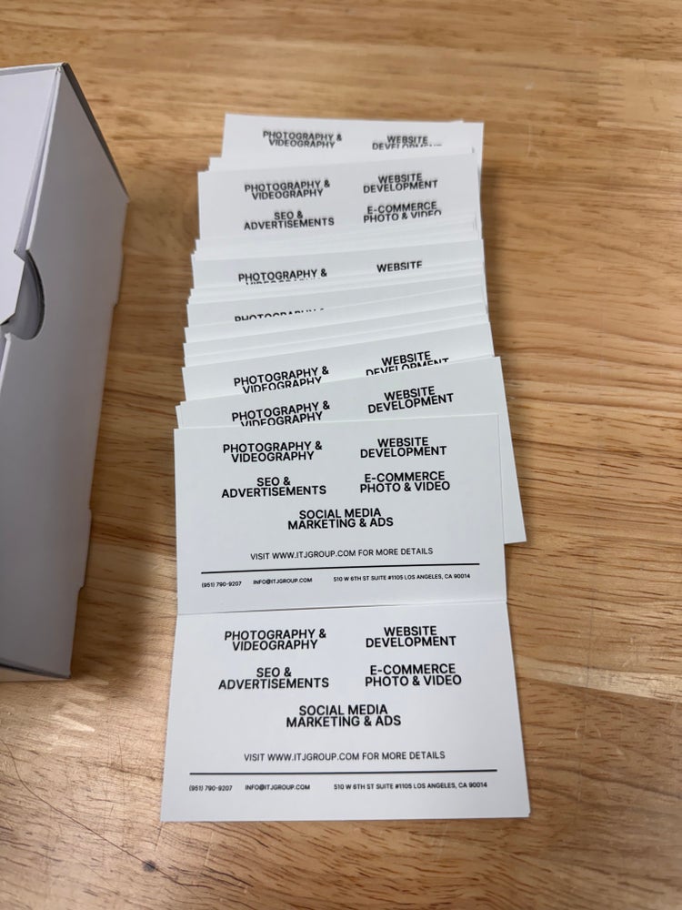 Close-up of a high-quality printed business card