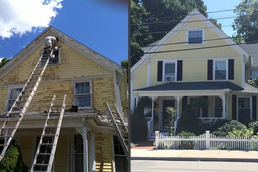 Before and After Exterior Paint Transformation of Cambridge, MA Home