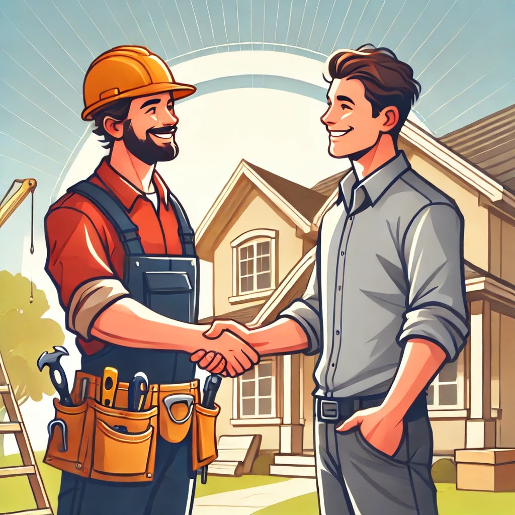 Reputable Contractor Shaking Hands with Client