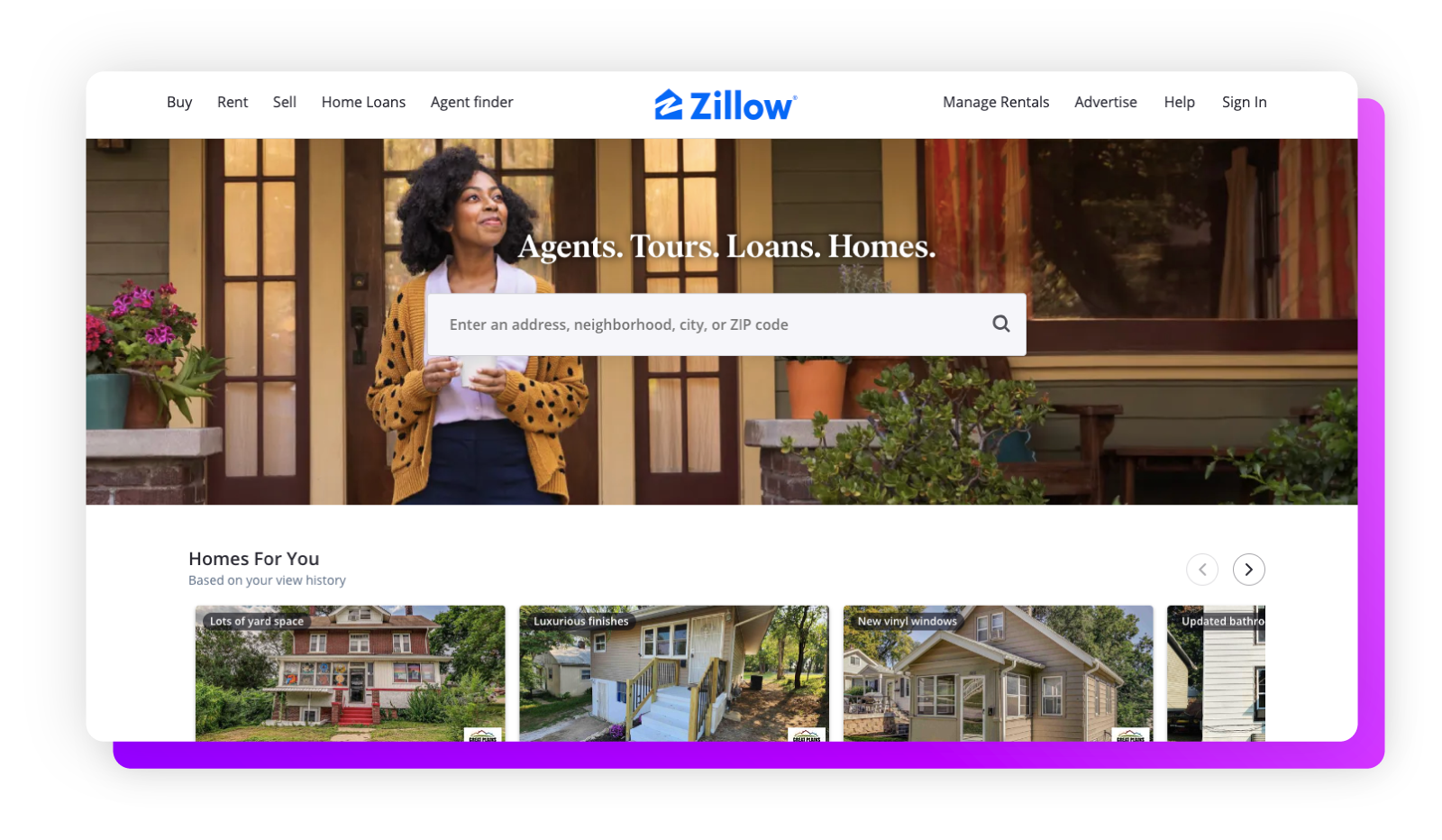 Zillow website as a brand asset.