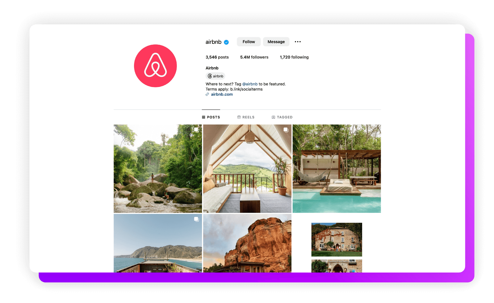 Airbnb social media as a brand asset