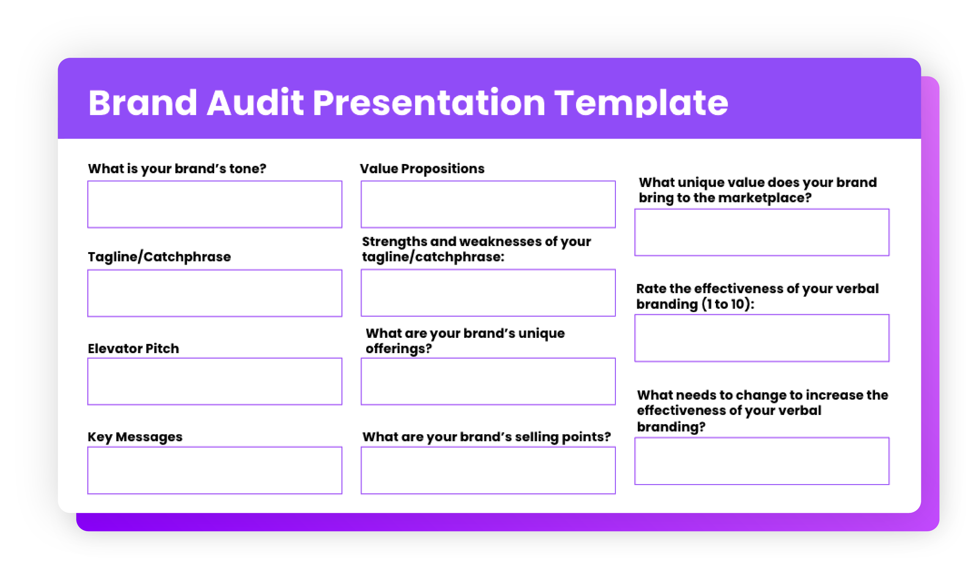 Brand audit presentation template mockup