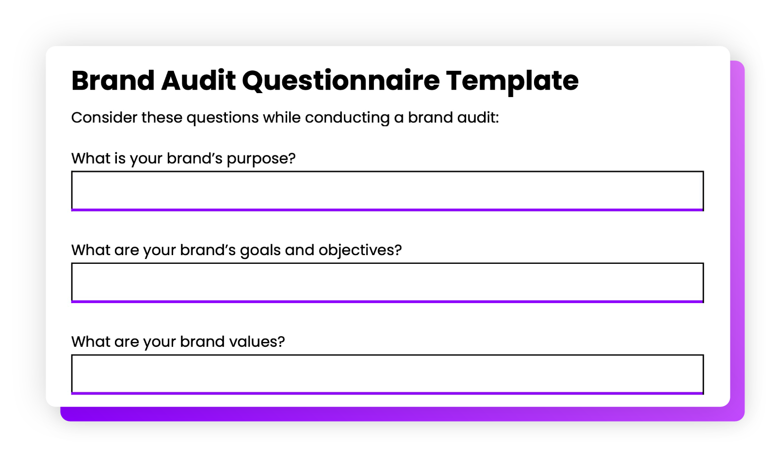 Brand audit questionnaire template mockup