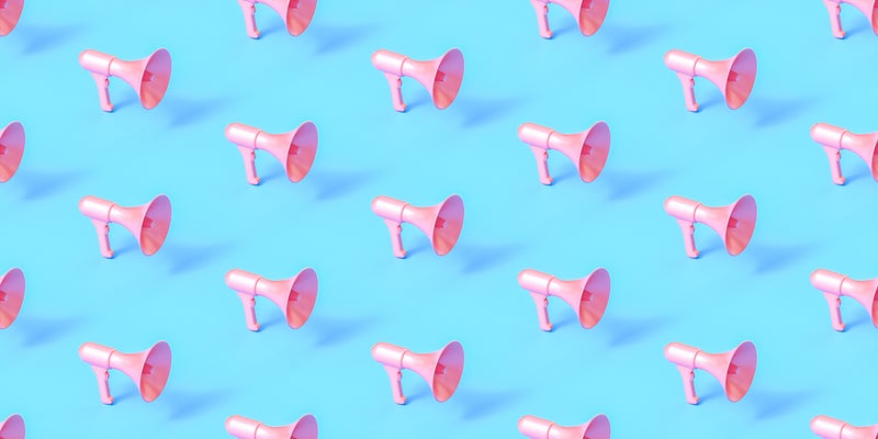 Illustration of megaphones with consistent color
