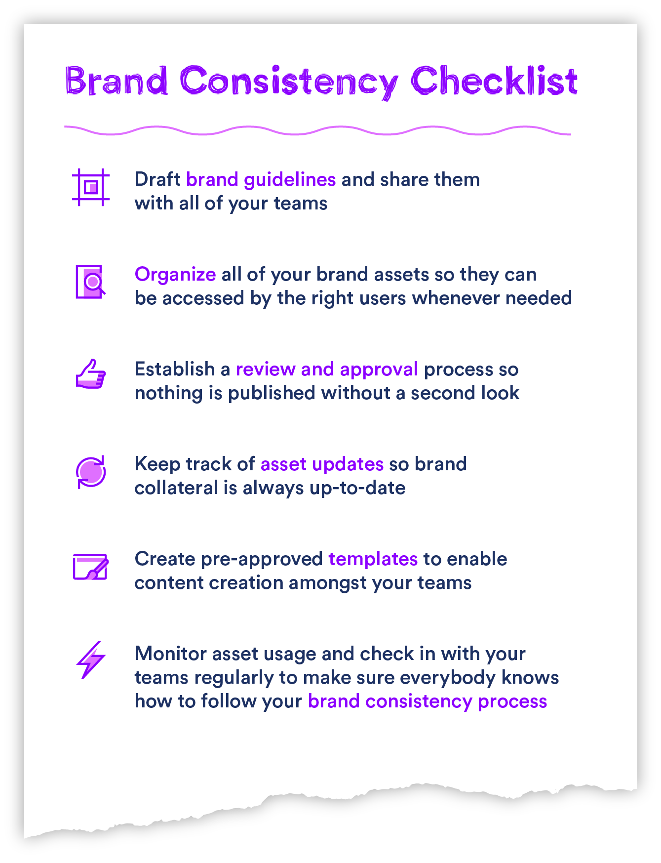 Graphic of the brand consistency checklist