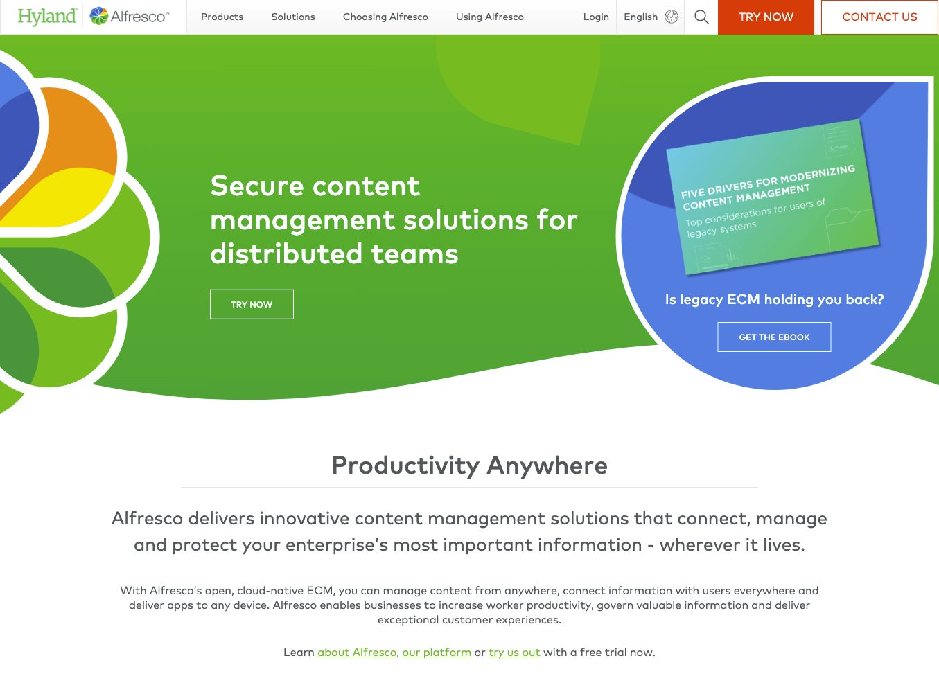 Alfresco homepage