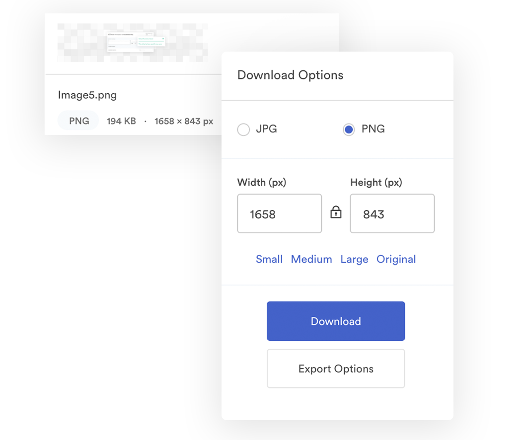 Conversion Options Upon Download