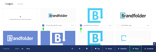 View of Brandfolder asset collections sharing