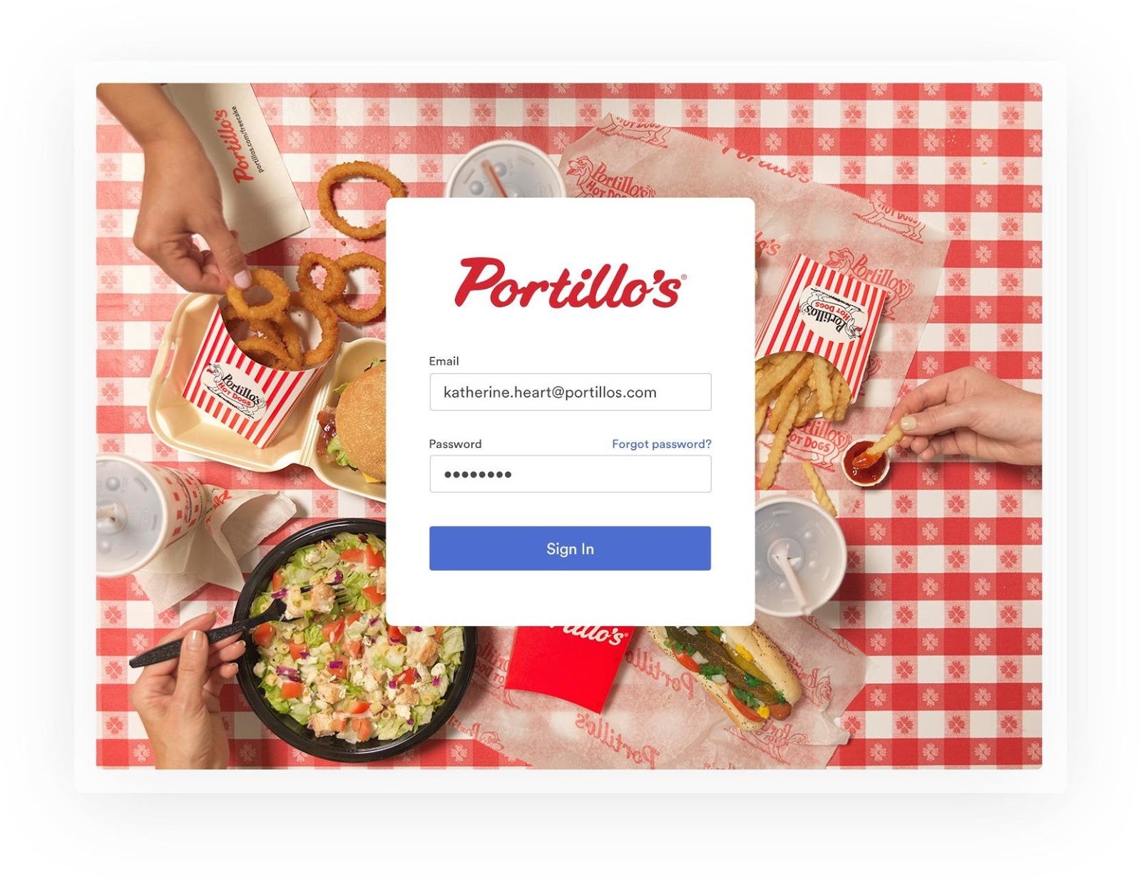 Portillos custom login background