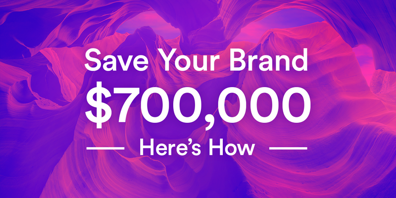 red and purple background with text reading, 'Improving Resilience Could Save Your Brand $700,000'