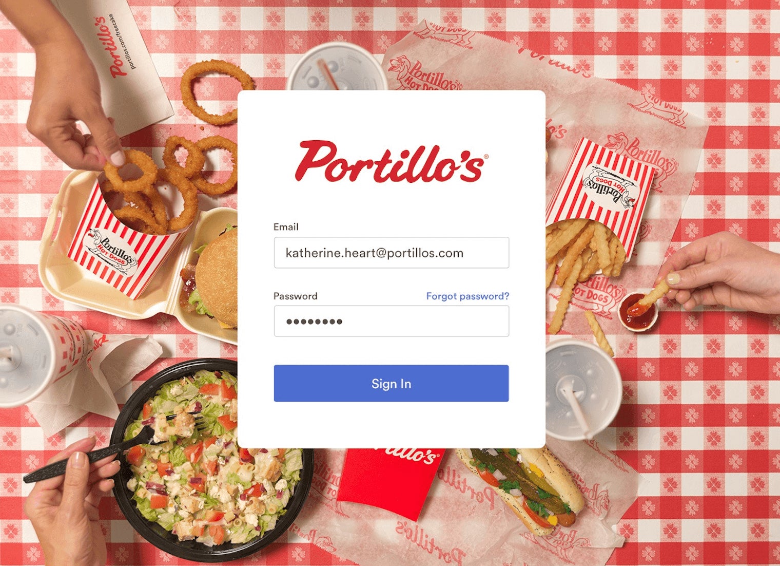 Portillo’s branded look and feel