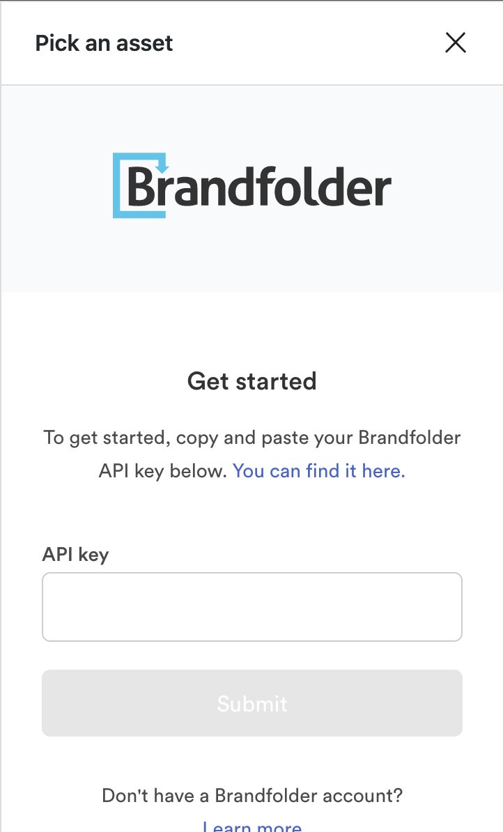 Brandfolder API log in