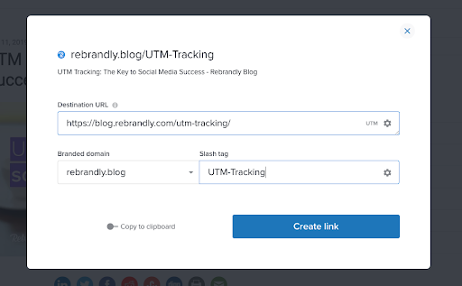 Rebrandly Branded link creation and tracking