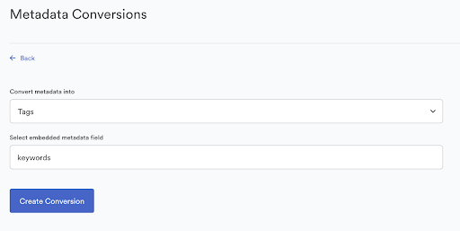 View of metadata conversions