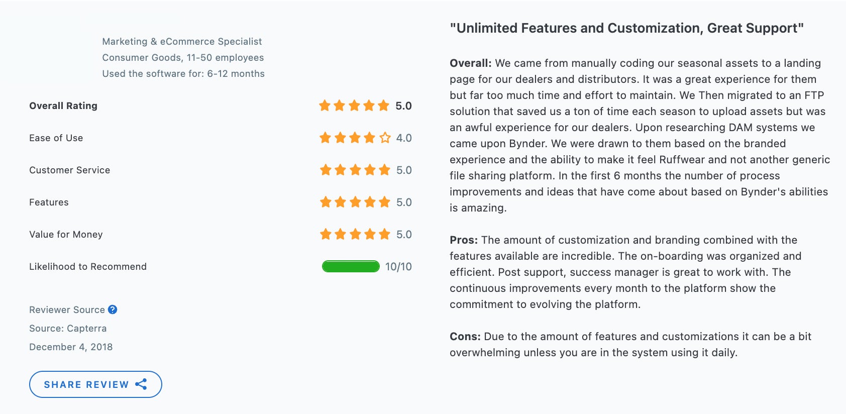 Bynder Capterra Review